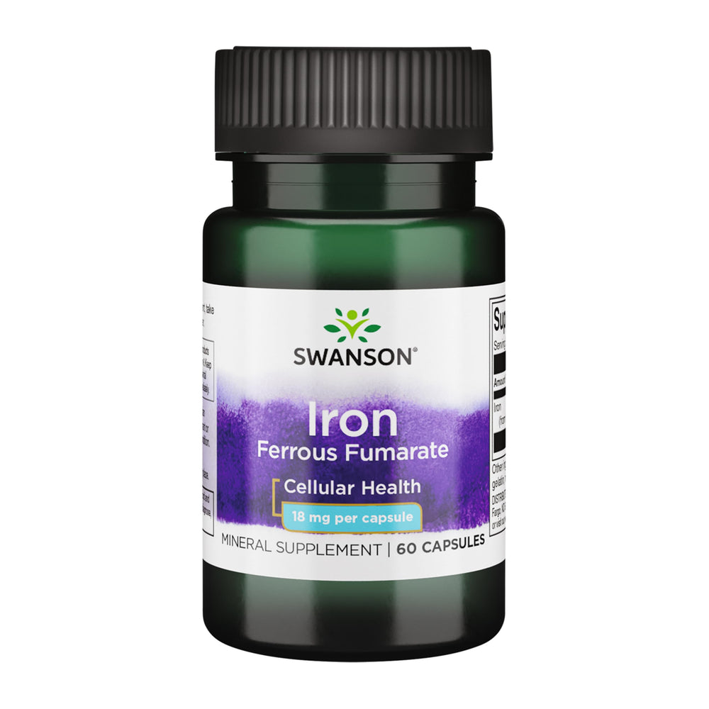 Swanson Iron Ferrous Fumarate bottle label