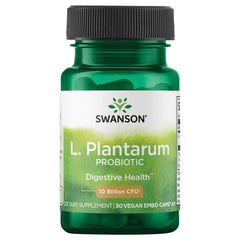 Bottle of Swanson L. Plantarum digestive probiotic with 30 veggie capsules