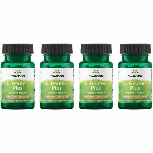 Swanson L. Reuteri Probiotic Plus 7B CFU per capsule, 30 veggie capsules, 4-pack