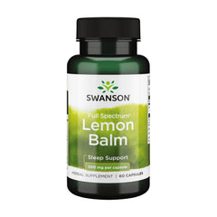 Swanson Full Spectrum Lemon Balm Sleep Support bottle with 60 capsules