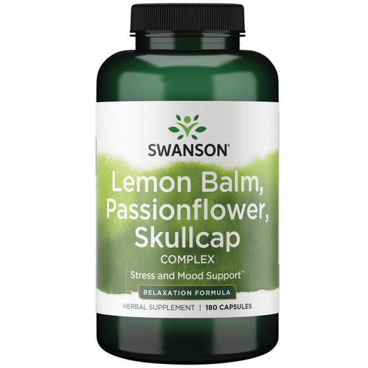 Swanson Lemon Balm Passion Flower Skullcap Complex bottle - 180 capsules