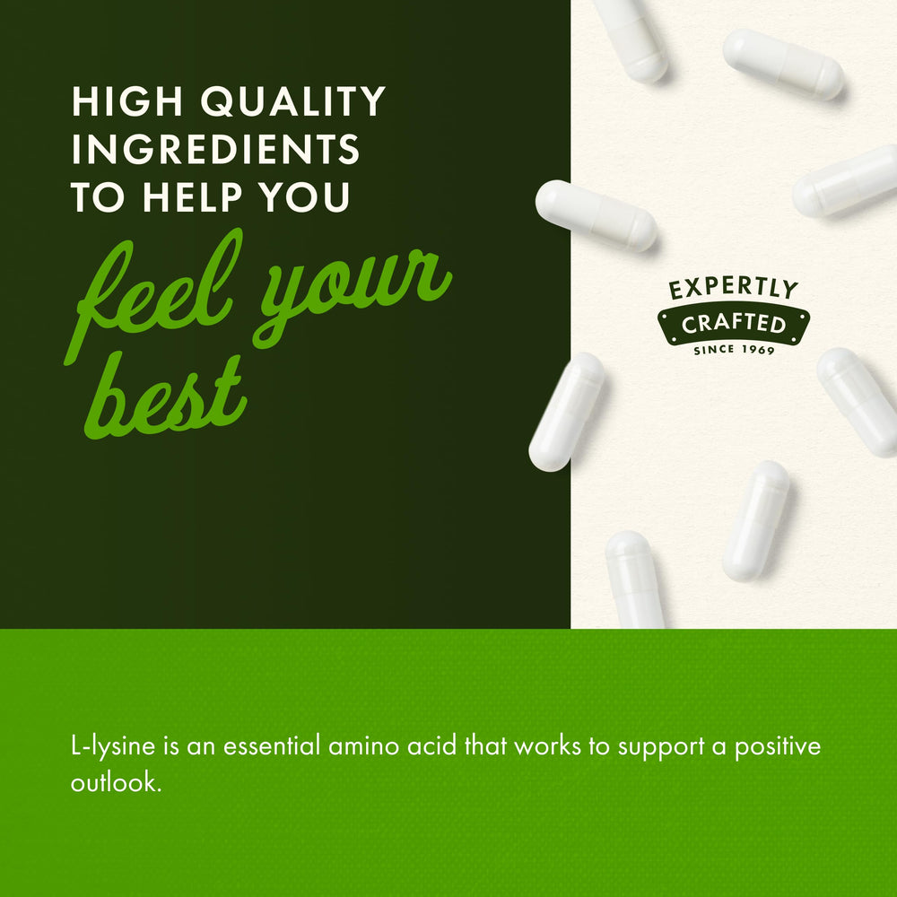Non-GMO Swanson L-Lysine packaging label