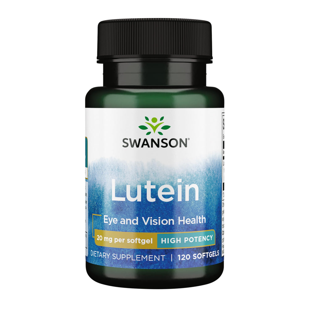Swanson Lutein 20 mg Softgels bottle label
