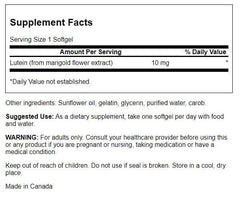Swanson Lutein 60 sgels bottle label - product shot
