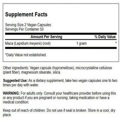 Swanson Maca 500 mg bottle label close-up