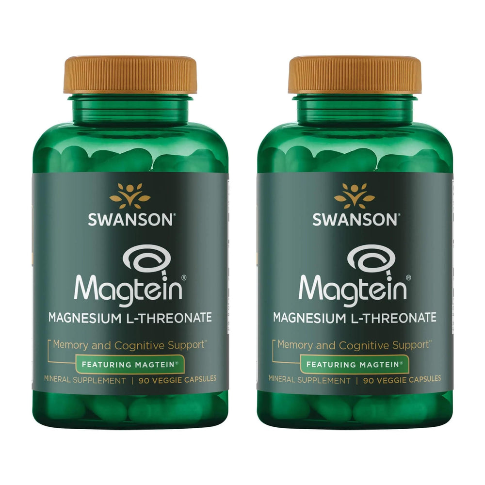 Swanson Magnesium L-Threonate 2-pack bottles (90 capsules each)