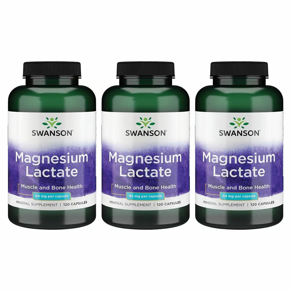 Swanson Magnesium Lactate 3-Pack front view