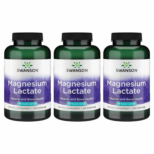 Swanson Magnesium Lactate 3-Pack front view