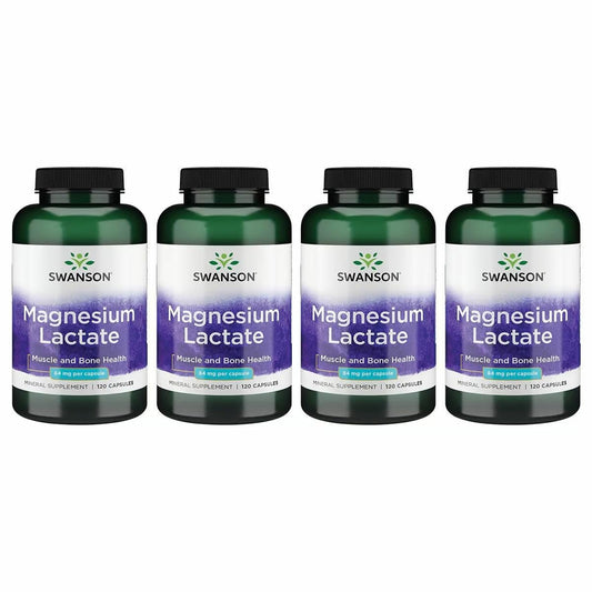 Swanson Magnesium Lactate four-pack packaging