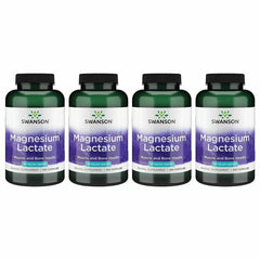 Swanson Magnesium Lactate bottle with capsules ready for daily use