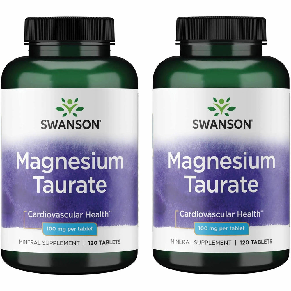 Front view of Swanson Magnesium Taurate 2-pack bottle