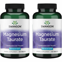Front view of Swanson Magnesium Taurate 2-pack bottle