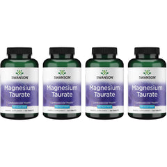 Front view of Swanson Magnesium Taurate 120 tablets 4-pack bottle