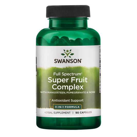 Bottle label for Swanson Mangosteen/Pomegranate/Noni Complex