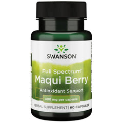 Product bottle of Swanson Full Spectrum Maqui Berry 400 mg 60 capsules