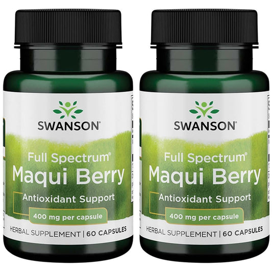 Front view of Swanson Full Spectrum Maqui Berry 400 mg 60 Caps (2 Pack)