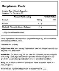 Swanson Marine CLLGN PEPTIDE Type I 60VEGCAP bottle label close-up