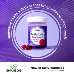 Close-up of Swanson Melatonin Gummies Strawberry
