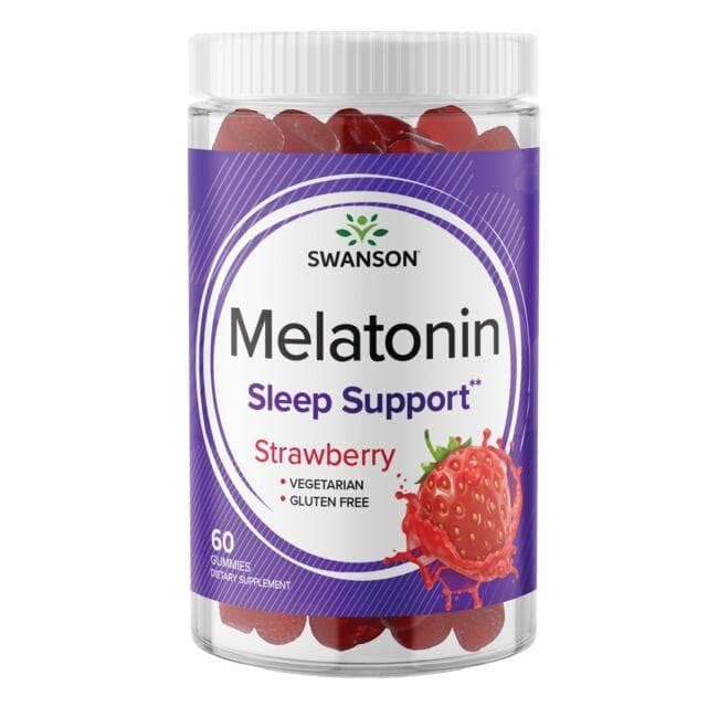 Gummy Swanson Melatonin Strawberry flavor close-up