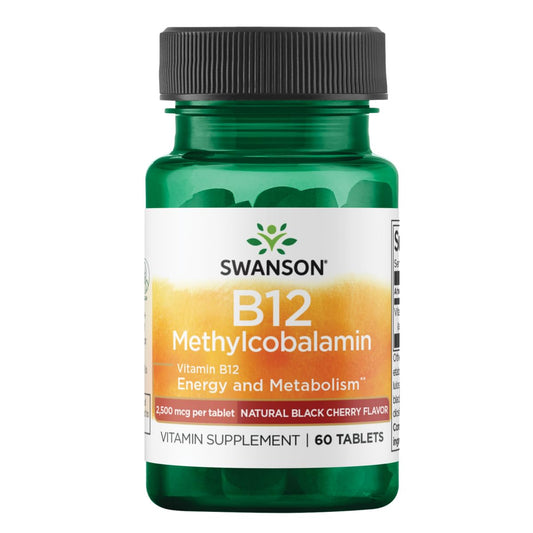 Swanson Methylcobalamin B-12 2.5 mg - 60 tablets bottle front label