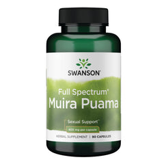 Bottle of Swanson Muira Puama Root Supplement with 90 capsules