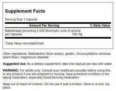 Swanson Nattokinase bottle close-up label