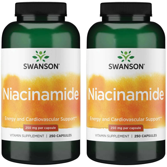 Swanson Niacinamide 250 mg capsules – two-pack packaging (image 1)