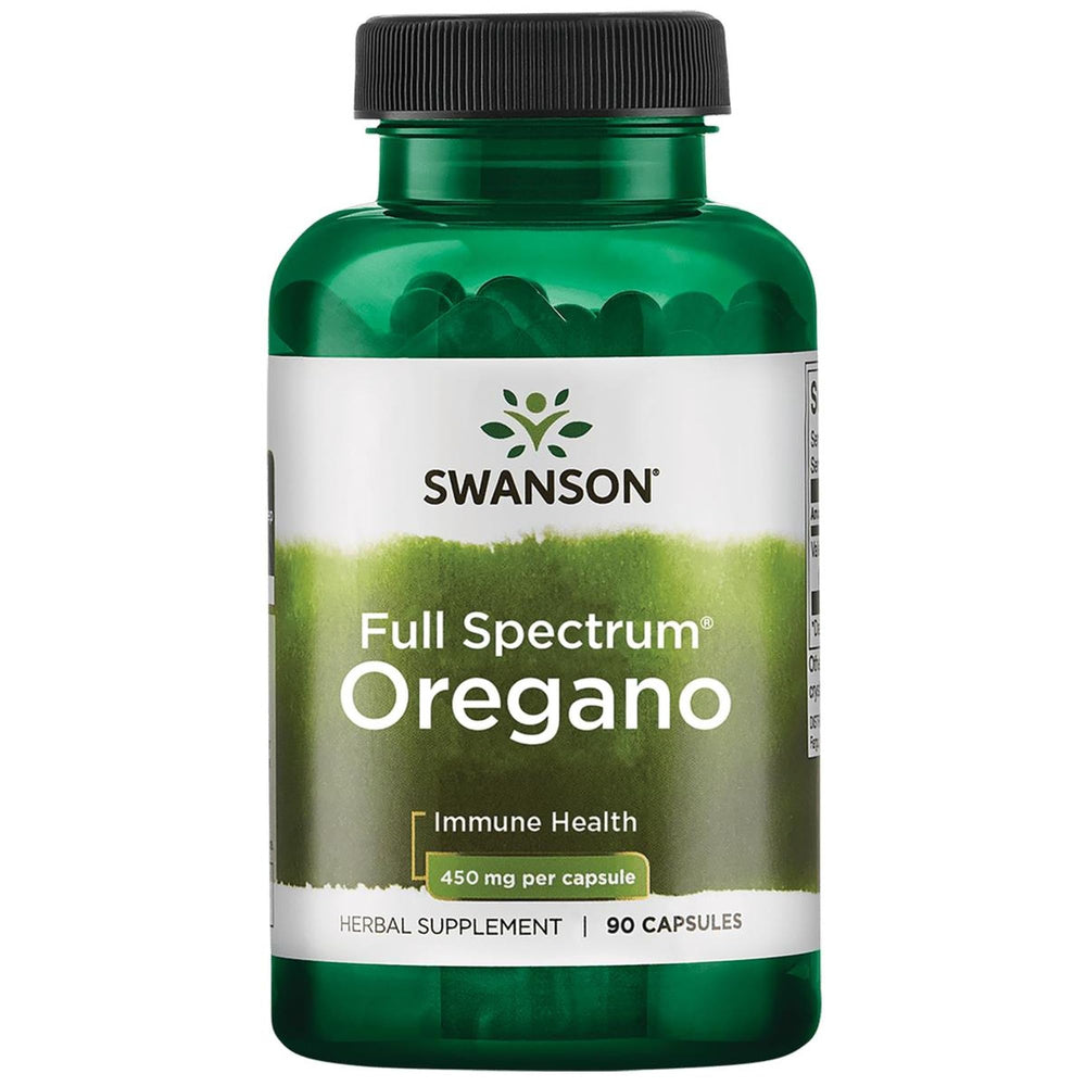 Swanson Oregano 450 mg bottle – front view