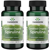 Swanson Organic Spirulina 500 mg bottle front (2 Pack)
