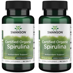 Swanson Organic Spirulina 500 mg bottle front (2 Pack)