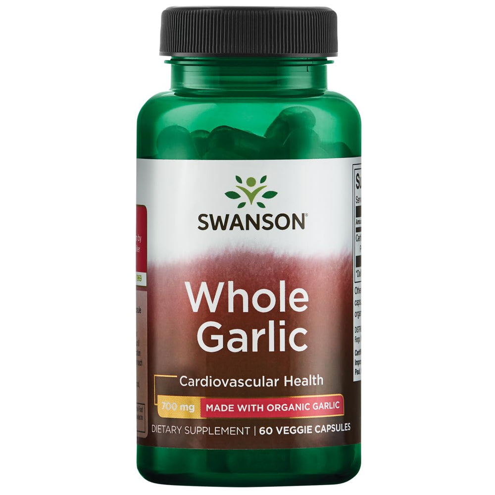 Swanson Organic Whole Garlic 700 mg - 60 Veg Capsules bottle