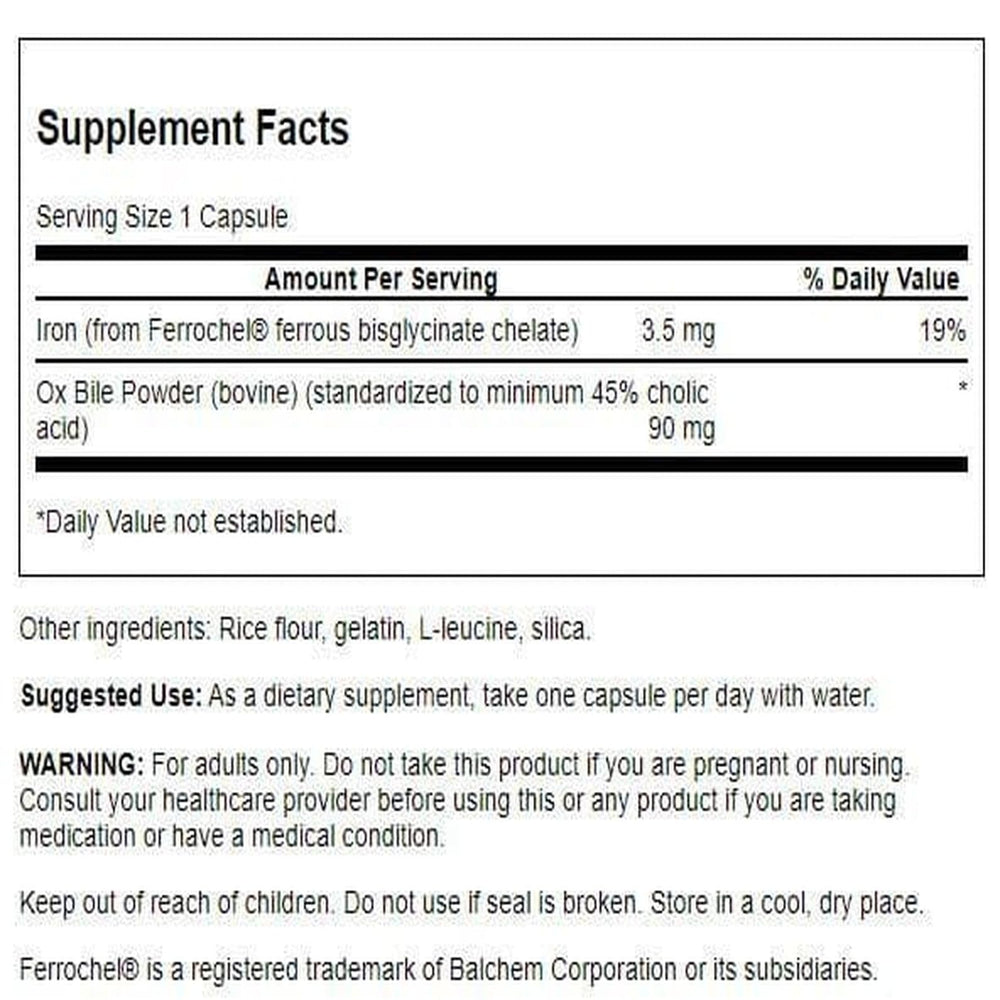 Swanson Ox Bile packaging and bottle