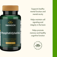Supplement facts panel for Swanson Phosphatidylserine