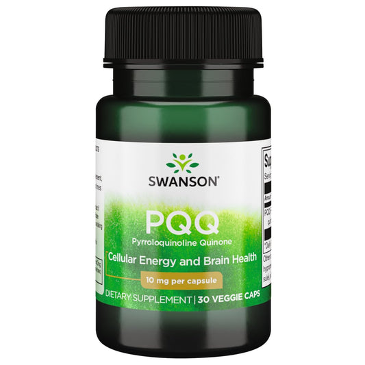Swanson PQQ 10 mg Pyrroloquinoline Quinone vegan capsules bottle