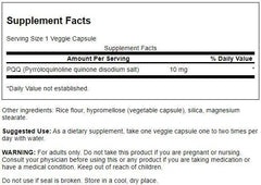 Close-up image of Swanson PQQ 10 mg vegan capsules product