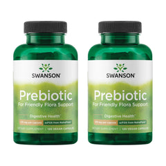 Front view of Swanson Prebiotic Capsules 2-pack bottle with 120 veggie capsules