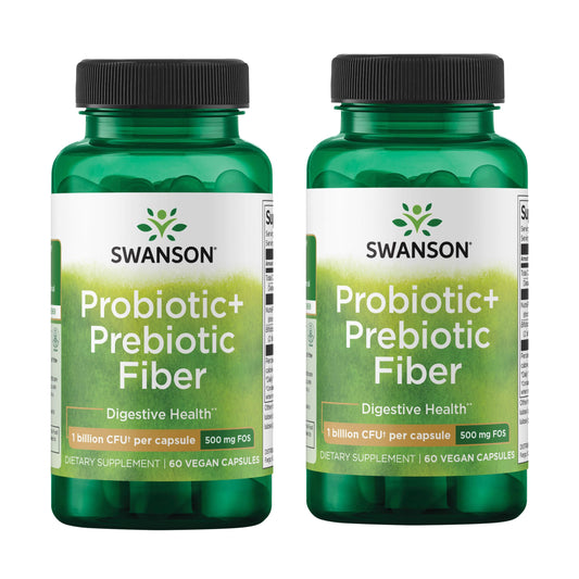 Swanson Prebiotic + Probiotic Fiber bottle - front view