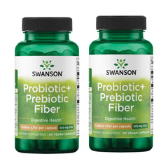 Swanson Prebiotic + Probiotic Fiber bottle - front view