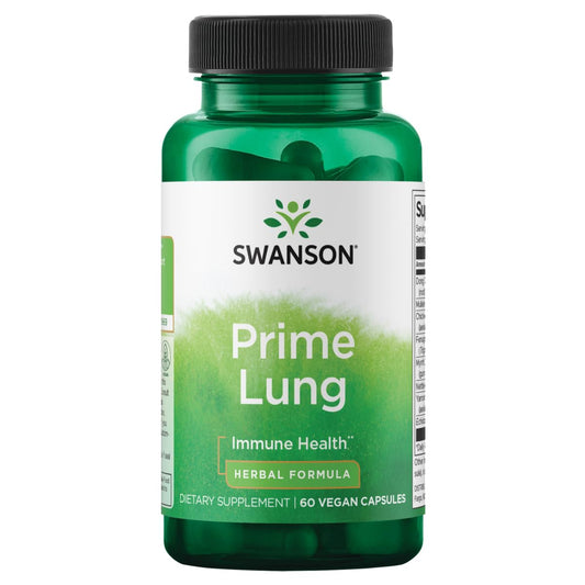 Swanson Prime Lung 60 Veg Caps bottle and label (vegetarian formula)