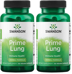 Swanson Prime Lung 60 Veg Caps Pack of 2 bottle front