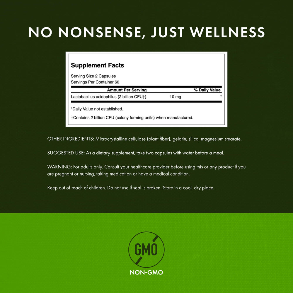 Probiotic capsules supporting bowel regularity with Swanson product
