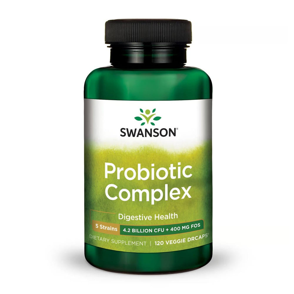 Front view of Swanson Probiotic Complex 120 Veggie DRcaps bottle