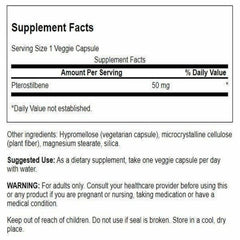 Pterostilbene 50 mg capsules close-up