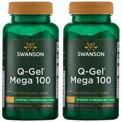 Swanson Q-Gel Mega 100 CoQ10 60 Sgels (2 Pack) bottle label