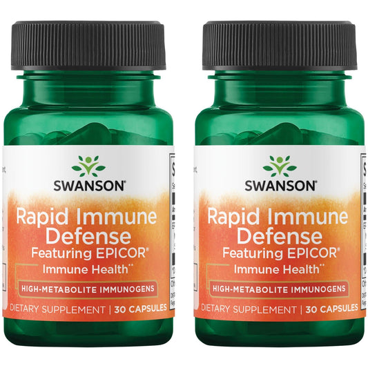 Swanson Rapid Immune Defense featuring EpiCor 500 mg bottle - 2-pack (30 capsules each)