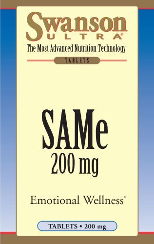 Swanson SAMe 200 mg 60 tabs bottle - back label