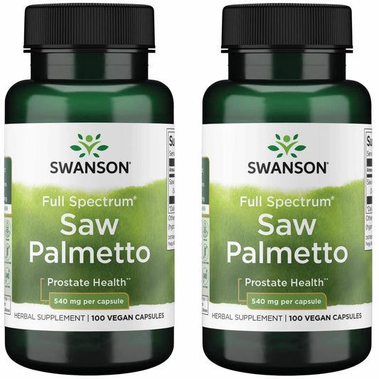 Swanson Saw Palmetto bottle label showing 540 mg per capsule