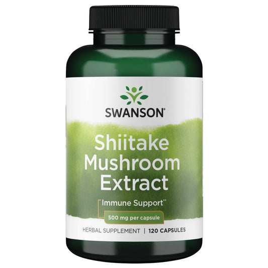 Swanson Shiitake Mushroom Extract 4:1 500 mg bottle label
