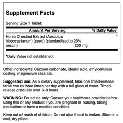 Swanson Timed-Release Horse Chestnut packaging label showing 22% aescin