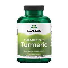 Swanson Turmeric 720 mg bottle with 240 capsules (120 servings) label